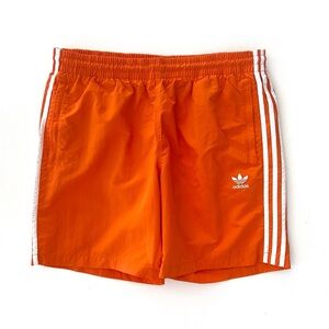 Adidas Originals 3-Stripes Swim Shorts in Orange Size XL